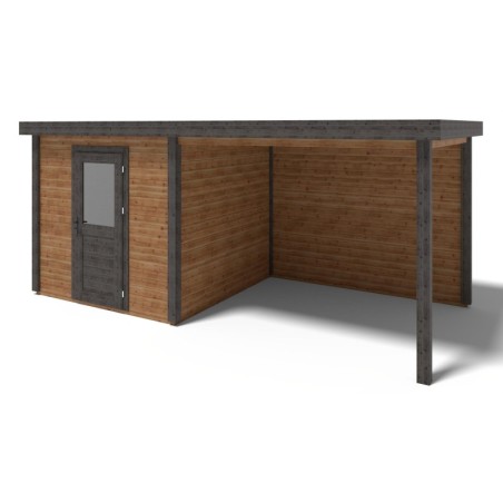 Traditioneel Tuinhuis met Overkapping Rava 550x250 cm