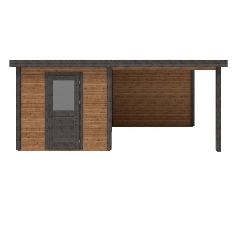 Traditioneel Tuinhuis met Overkapping Rava 550x250 cm