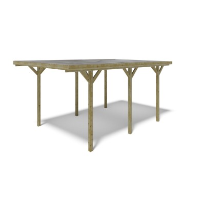 Carport, garageschuilplaats - 3.04x5.12 m - 15.57 m² - trapeziumvormige plaatbedekking