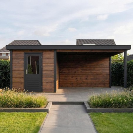 Traditioneel Tuinhuis met overkapping Rava 650x300 cm