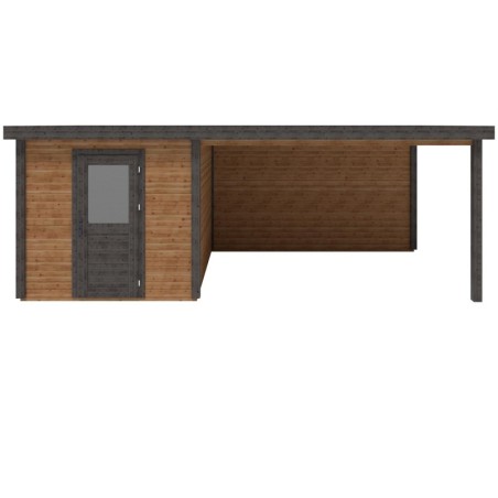 Traditioneel Tuinhuis met overkapping Rava 650x300 cm