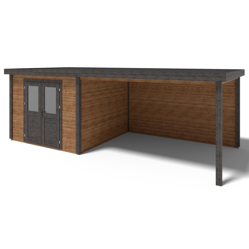 Traditioneel Tuinhuis met overkapping Aura 700x300 cm