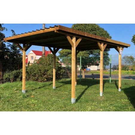 Carport, garageschuilplaats - 3.04x5.12 m - 15.57 m² - trapeziumvormige plaatbedekking