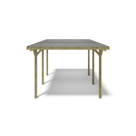 Carport, garageschuilplaats - 3.04x5.12 m - 15.57 m² - trapeziumvormige plaatbedekking