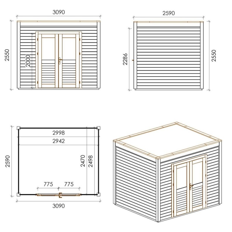 Sora 300x250 Classic 3.09x2.59 m