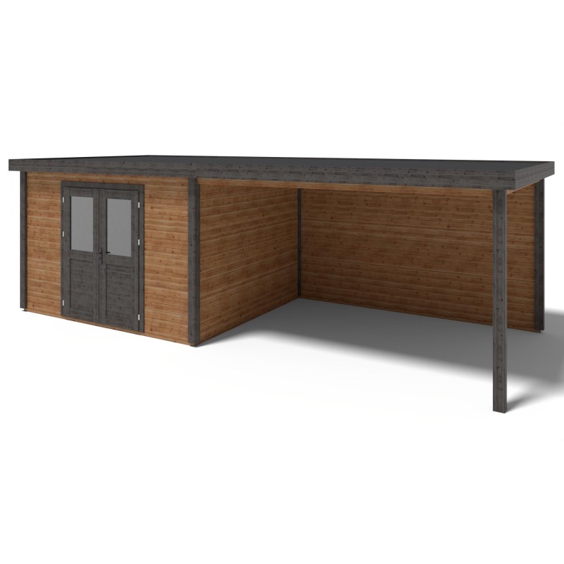 Traditioneel Tuinhuis met Overkapping Freya 800x300 cm