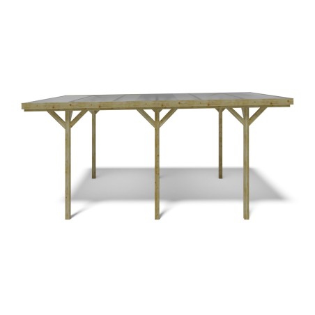 Carport, garageschuilplaats - 3.04x5.12 m - 15.57 m² - trapeziumvormige plaatbedekking