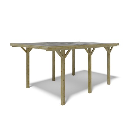 Carport, garageschuilplaats - 3.04x5.12 m - 15.56 m² - trapeziumvormige plaatbedekking