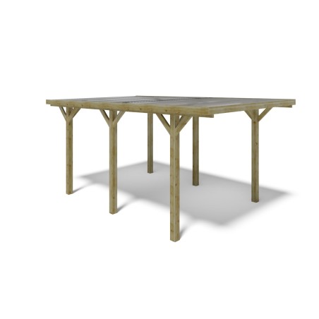 Carport, garageschuilplaats - 3.04x5.12 m - 15.56 m² - trapeziumvormige plaatbedekking