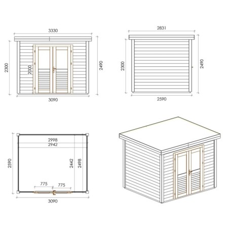 Aura 300x250 Robust 3.09x2.59 m