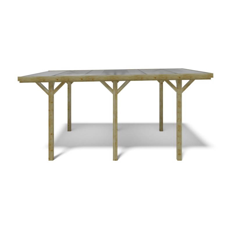 Carport, garageschuilplaats - 3.04x5.12 m - 15.56 m² - trapeziumvormige plaatbedekking