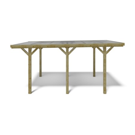 Carport, garageschuilplaats - 3.04x5.12 m - 15.56 m² - trapeziumvormige plaatbedekking