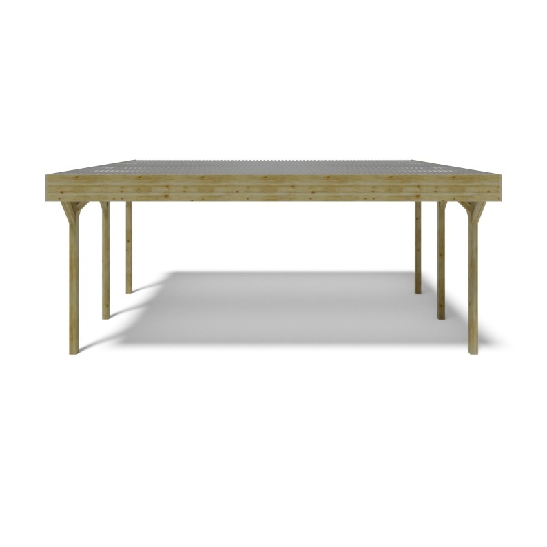 Carport, garageschuilplaats - 6.06x5.03 m - 30 m² - trapeziumvormige plaatbedekking