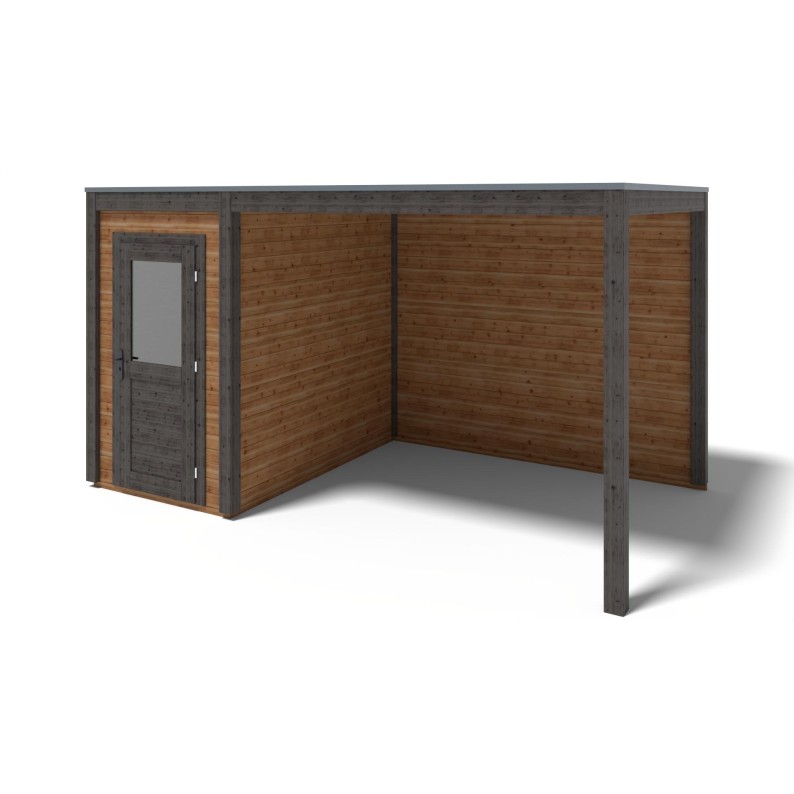 Modern Tuinhuis met Overkapping Veya | 450x250 cm | Geïmpregneerd