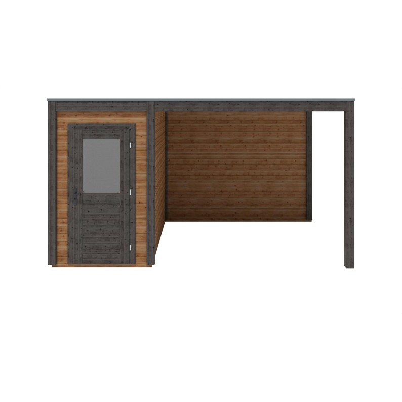 Modern Tuinhuis met Overkapping Veya | 450x250 cm | Geïmpregneerd