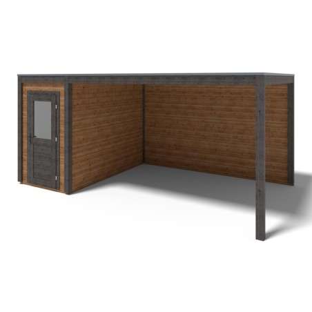 Modern Tuinhuis met Overkapping Veya | 550x300 cm | Geïmpregneerd