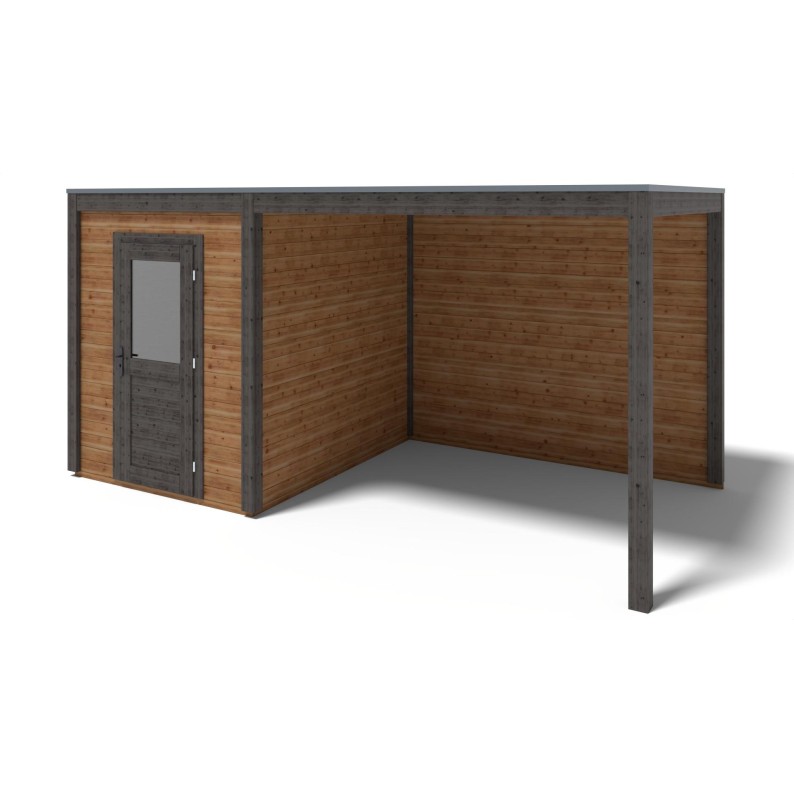 Modern Tuinhuis met Overkapping Luma | 500x250 cm | Geïmpregneerd