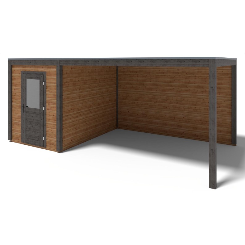 Modern Tuinhuis met Overkapping Luma | 600x300 cm | Geïmpregneerd