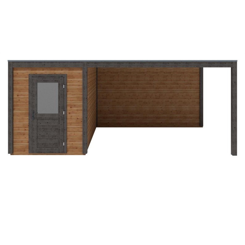 Modern Tuinhuis met Overkapping Luma | 600x300 cm | Geïmpregneerd