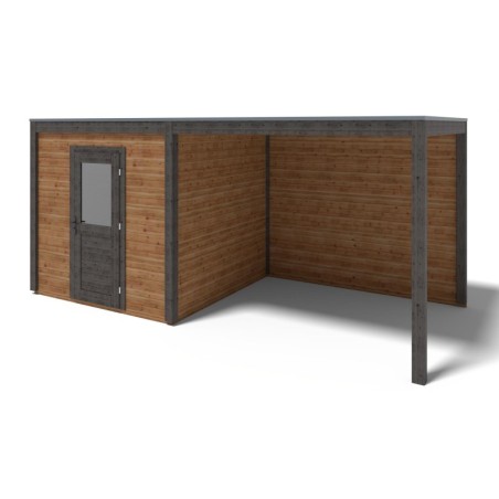 Modern Tuinhuis met Overkapping Nexa | 550x250 cm | Geïmpregneerd