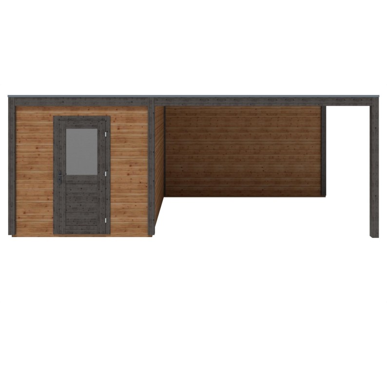 Modern Tuinhuis met Overkapping Nexa | 650x300 cm | Geïmpregneerd