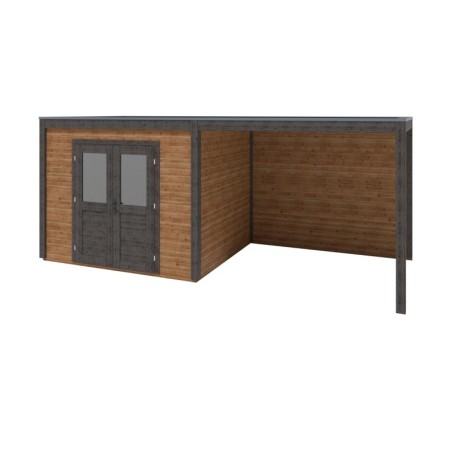 Modern Tuinhuis met Overkapping Sora | 600x250cm | Geïmpregneerd