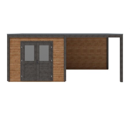 Modern Tuinhuis met Overkapping Sora | 600x250cm | Geïmpregneerd