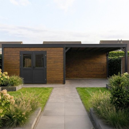Modern Tuinhuis met Overkapping Nova | 800x300 cm | Geïmpregneerd