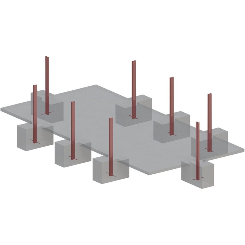Zwembad AQUA 8.5 x 4.35 – H.1.45 m met strand, lichtblauw, met in te betonneren steunen