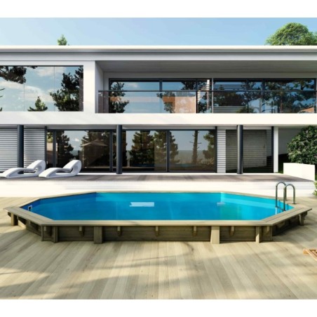 Zwembad Sao Paulo 6.57 x 4.07 – H.1.2 m, lichtblauw, met in te betonneren steunen