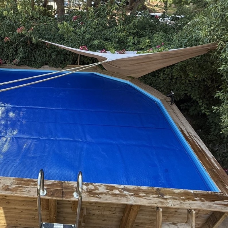 Zomer noppenafdekking 6.77 x 3.44 m voor zwembad BAS7305