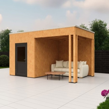 Rhombus Tuinhuis met overkapping Emily | 450x250cm | Inclusief montage