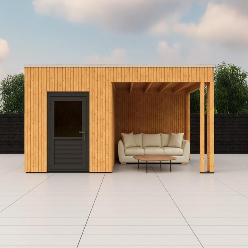 Rhombus Tuinhuis met overkapping Emily | 450x250cm | Inclusief montage