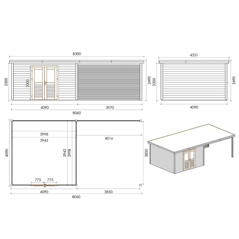 Freya 800 L Robust 8.06x4.09 m