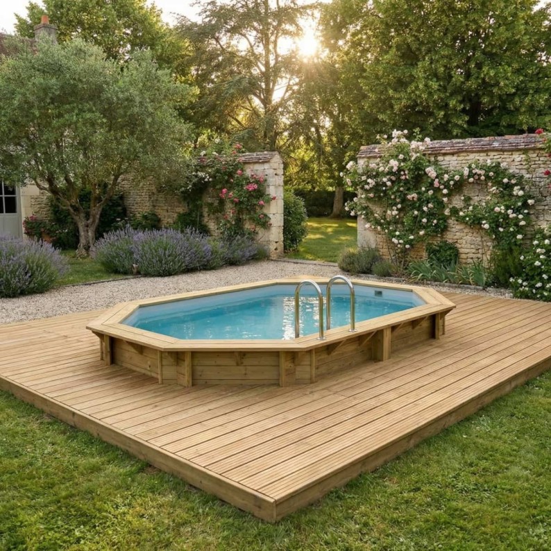 Zwembad NEMO 4.3 x 3 – H.1.18 m, grijs, met in te betonneren steunen