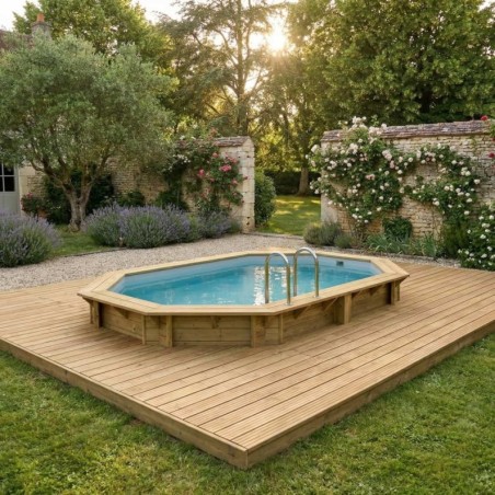 Zwembad NEMO 4.3 x 3 – H.1.18 m, grijs, met in te betonneren steunen