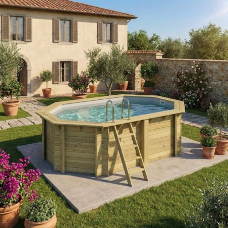 Zwembad NEMO 4.3 x 3 – H.1.31 m, grijs, met in te betonneren steunen