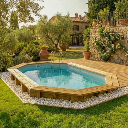 Zwembad NEMO 4.3 x 3 – H.1.31 m, grijs, met in te betonneren steunen