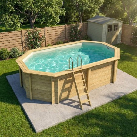 Zwembad NEMO 5.79 x 3.49 – H.1.45 m, zand, met in te betonneren steunen