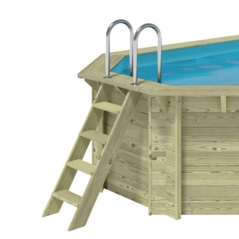 Zwembad NEMO 5.79 x 3.49 - H.1.45 m, zand, op een frame - zonder betonnering