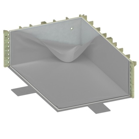 Zwembad NEMO 7.3 x 3.97 – H.1.45 m, grijs, met beugels vastgeschroefd aan beton