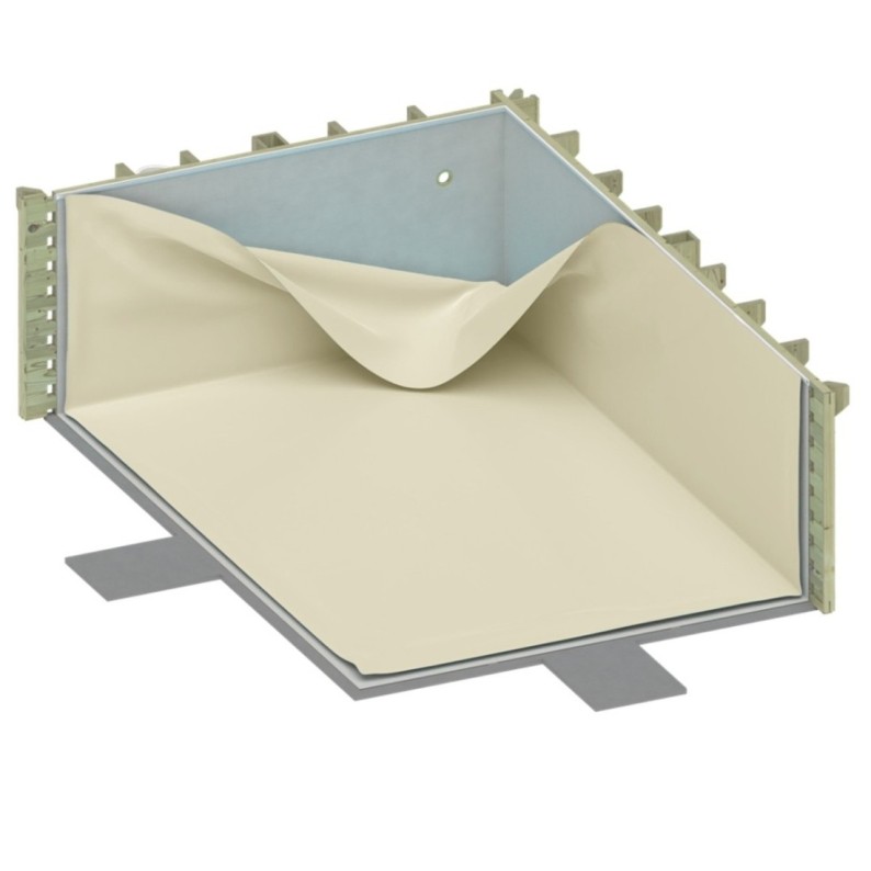 Zwembad NEMO 7.3 x 3.97 - H.1.45 m, zand, op een frame - zonder betonnering