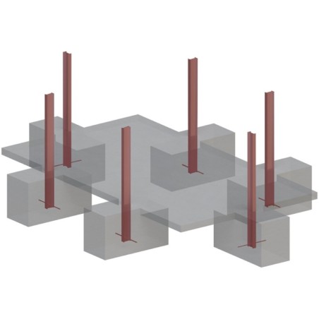Zwembad AQUA 4.65 x 2.85 – H.1.24 m, grijs, met in te betonneren steunen