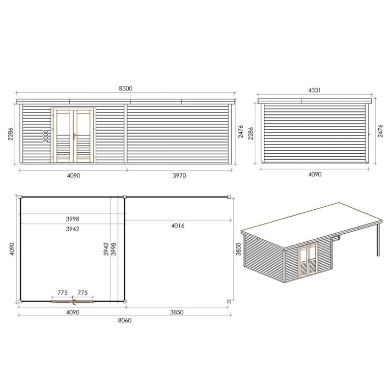 Freya 800 L 28mm 8.06x4.09 m