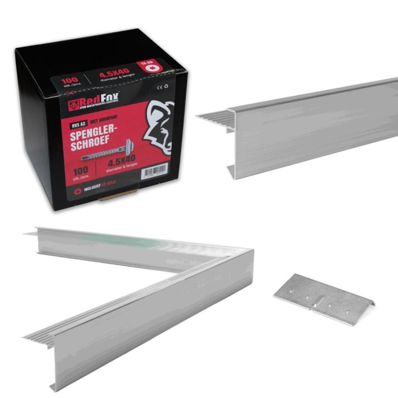 Aluminium daktrimmen grijs