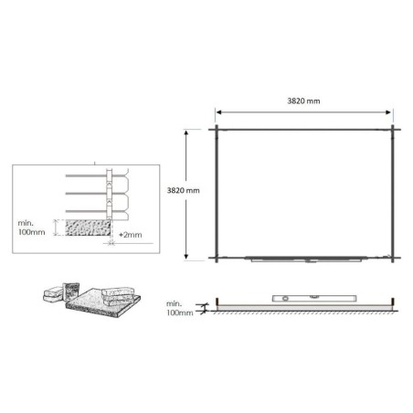 Tuinhuis Salzburg 400x400 cm | Dubbele deur | Onbehandeld