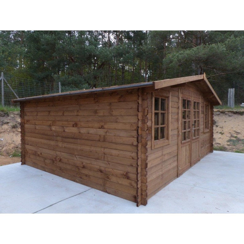 Tuinhuis Gotenburg 500 x 400 cm| 28mm |bruin geïmpregneerd