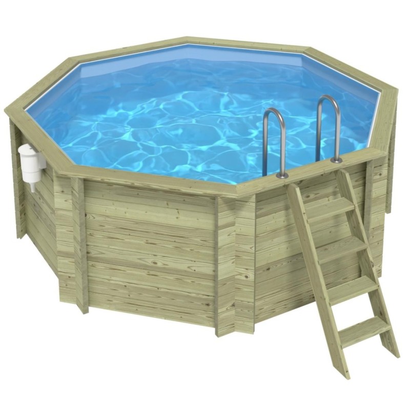 Zwembad CORAL 3.25 x 3.25 – H.1.18 m. vrijstaand - zonder betonnering. Liner lichtblauw