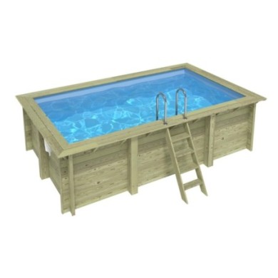 Zwembad AQUA 4.65 x 2.85 – H.1.24 m, lichtblauw, met in te betonneren steunen