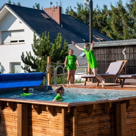 Zwembad AQUA 4.65 x 2.85 – H.1.24 m, lichtblauw, met in te betonneren steunen